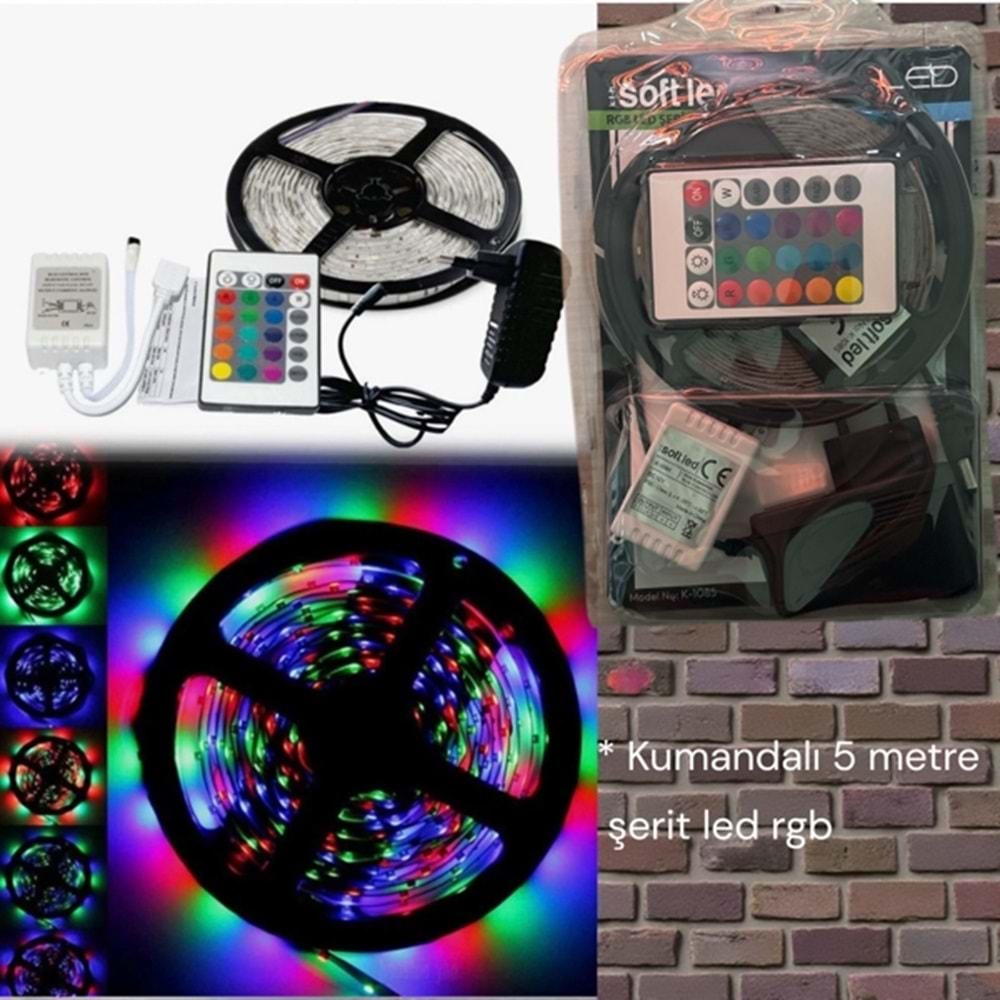 EE- 5 M ŞERİT RGB LED kumandalı