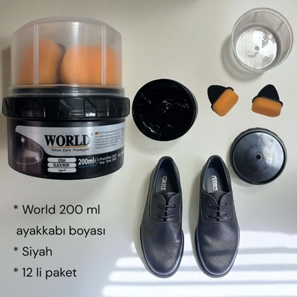 WORLD AYAKKABI BOYASI 200 ML SİYAH