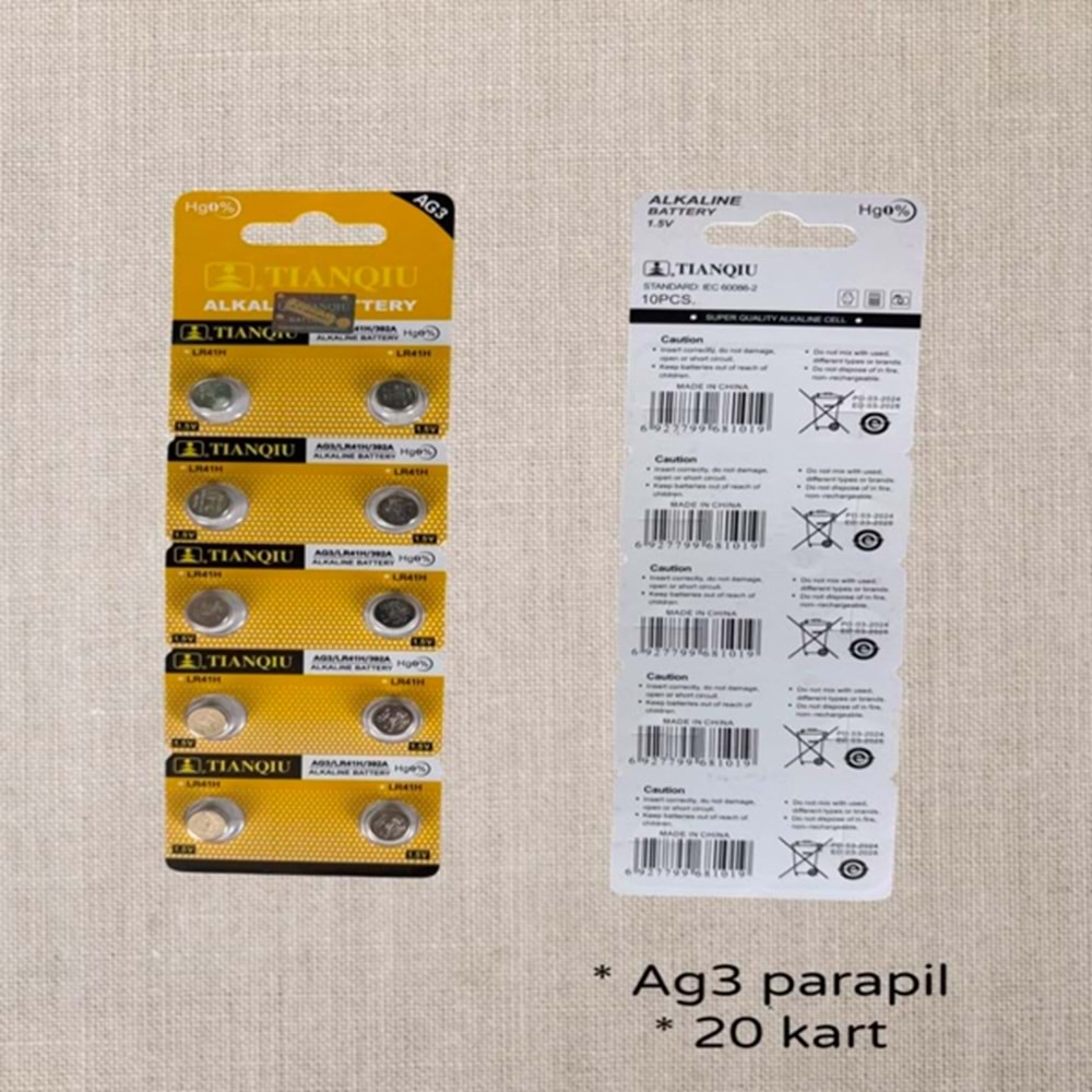 LP- TİANQUİ AG3/LR41H/392A PİL
