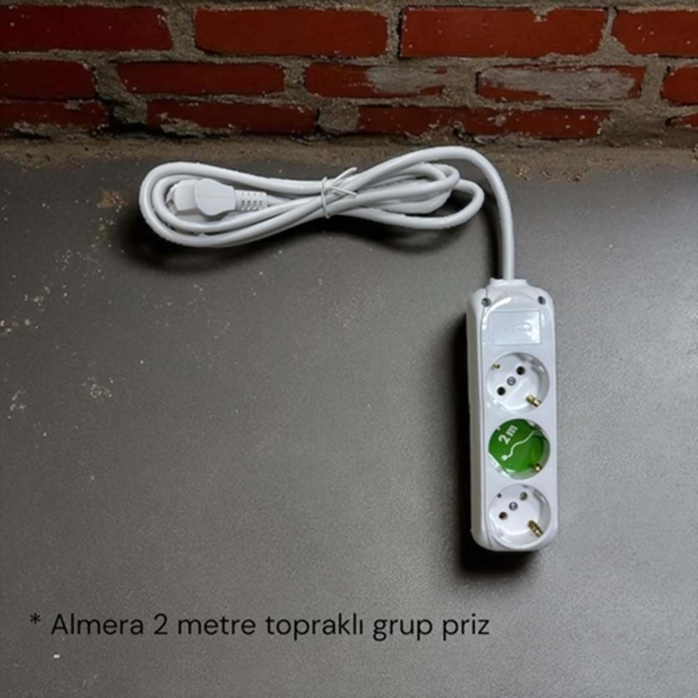 ALMERA 2 M KABLOLU ÜÇLÜ PRİZ