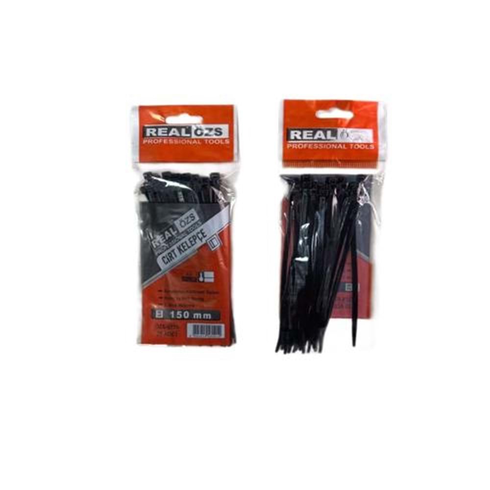 15 CM SİYAH KELEPÇE 25 Lİ