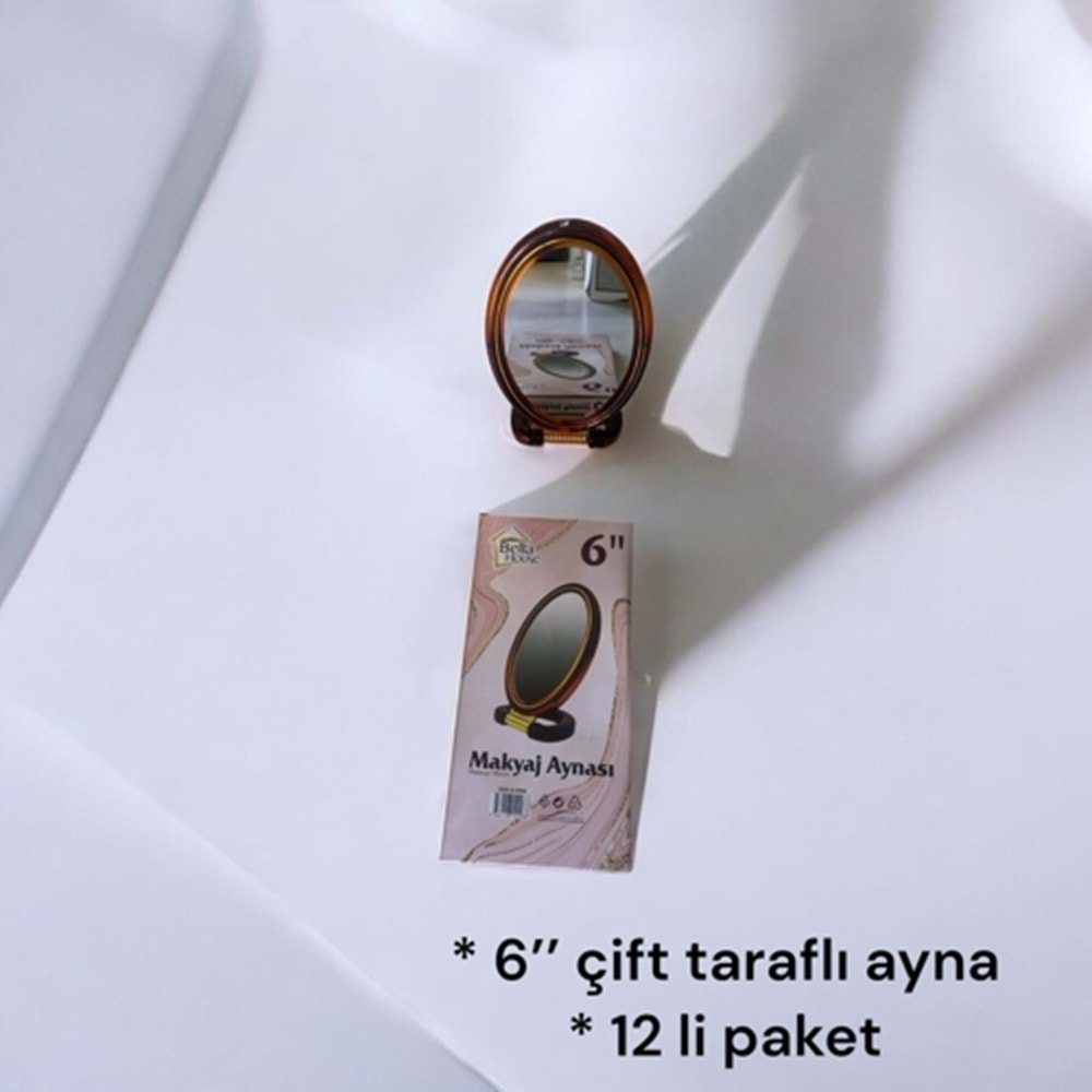 6 PLASTİK OVAL MAKYAJ AYNASI