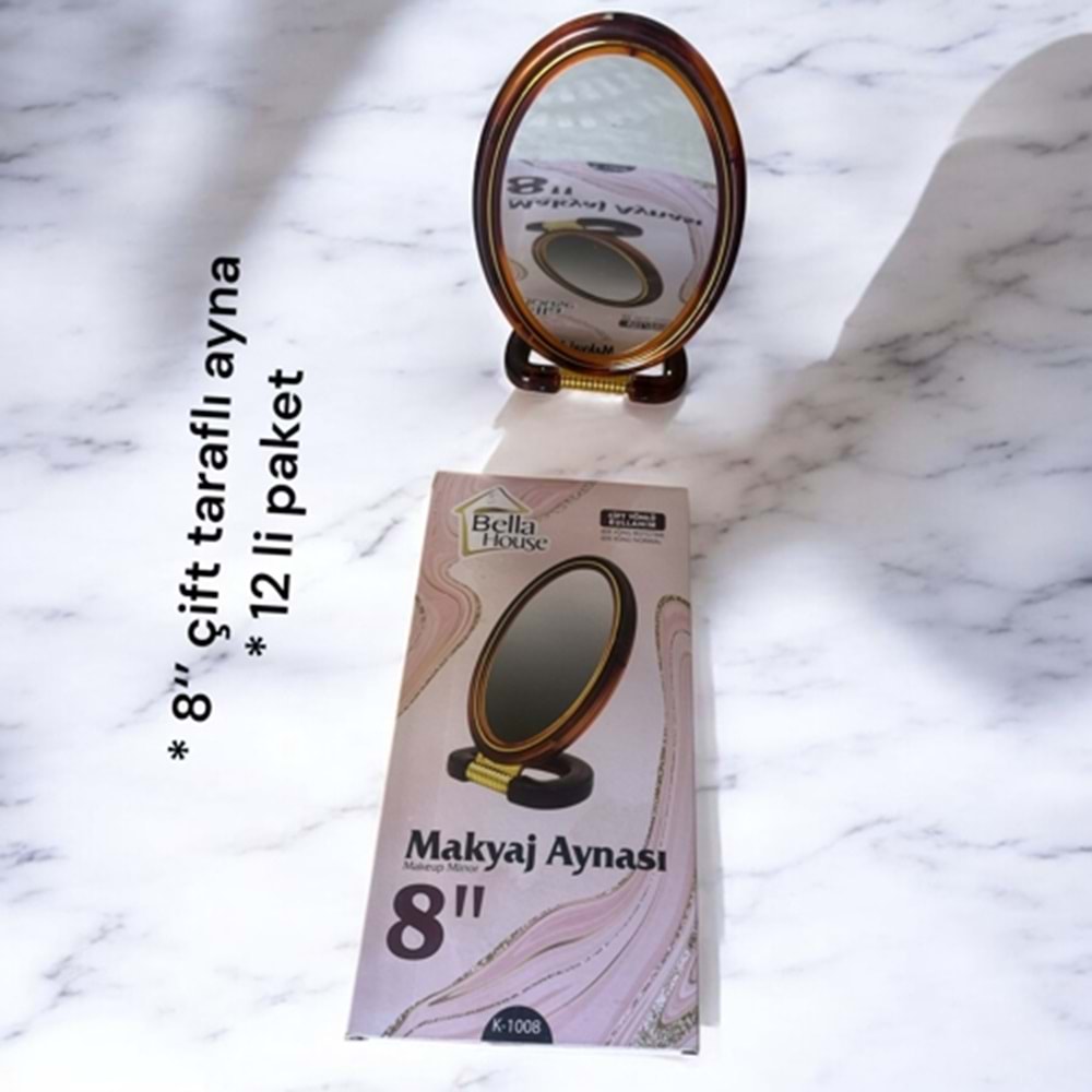 8 PLASTİK OVAL MAKYAJ AYNASI