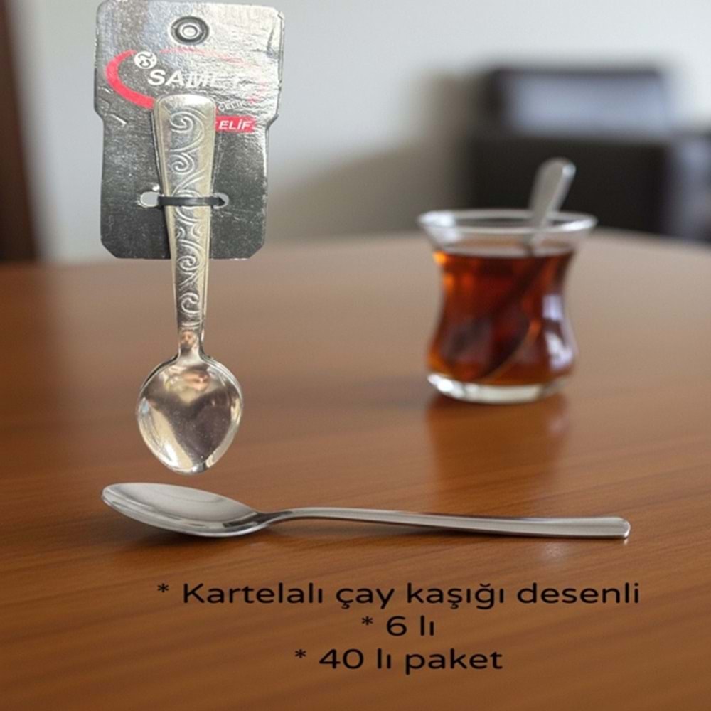 ZM- KARTELALI ÇAY KAŞIĞI DESENLİ