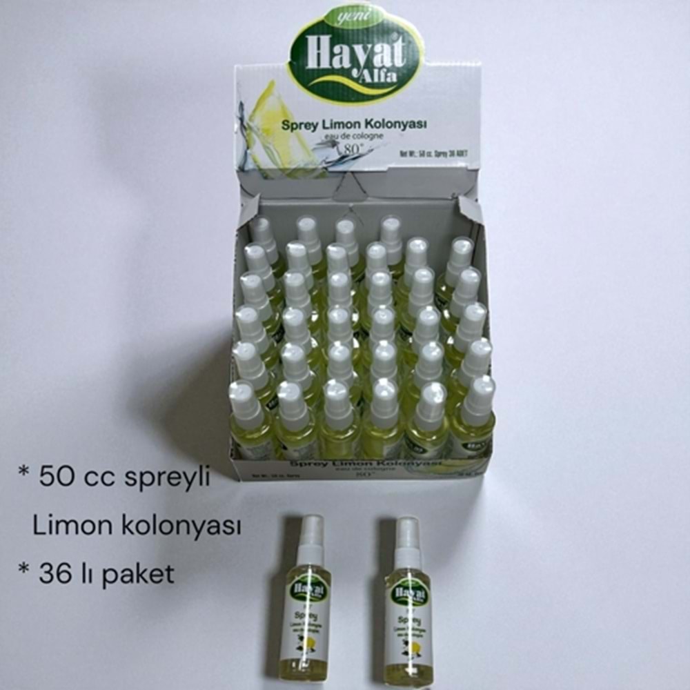 50 CC SPREY LİMON KOLONYA