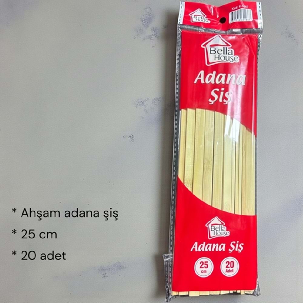 ZM- BELLA HOUSE ADANA ŞİŞ 25 CM 20 Lİ