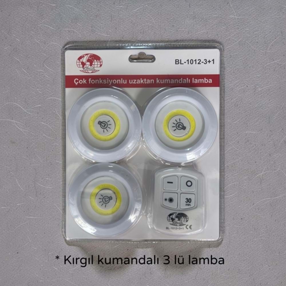 ELA- KIRGIL 3 LÜ PİLLİ KUMANDALI LAMBA