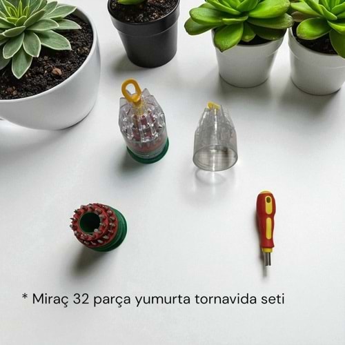 MİRAÇ YUMURTA 32 PARÇA TORNAVİDA SETİ