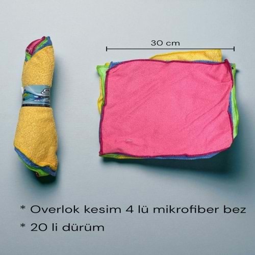 WİKRO MİKROFİBER BEZ OVERLOK 4LÜ