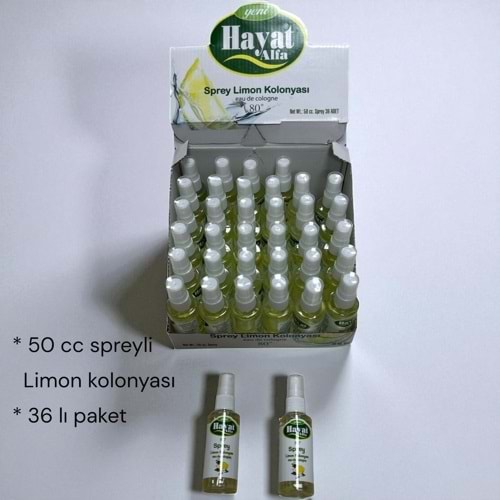 50 CC SPREY LİMON KOLONYA