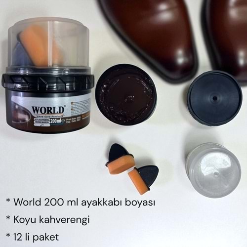 WORLD AYAKKABI BOYASI 200 ML KOYU KAHVE