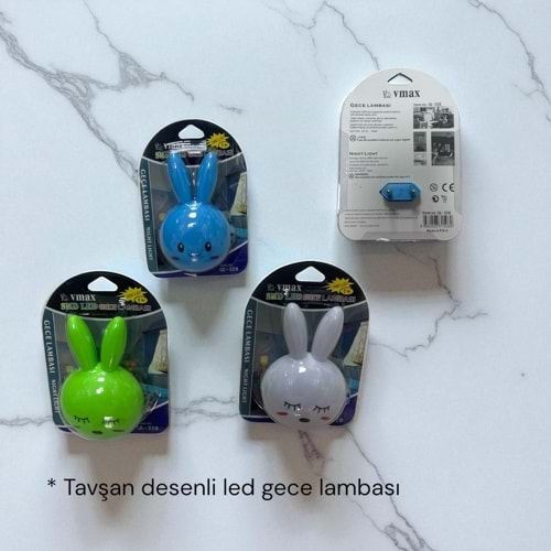 TAVŞAN DESENLİ LED GECE LAMBASI