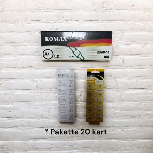 KOMAX AG4/LR626H/377A PİL