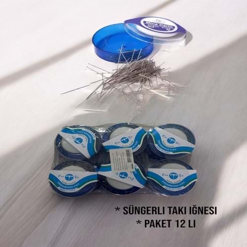 SÜNGERLİ MAVİ KUTU TAKI İĞNESİ