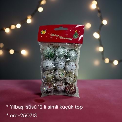 YILBAŞI SÜSÜ 12 SİMLİ TOP 250713