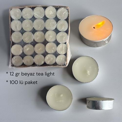 TEALİGHT MUM 12 GR 100 LÜ PAKET