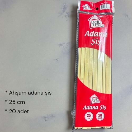 ZM- BELLA HOUSE ADANA ŞİŞ 25 CM 20 Lİ