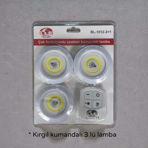 ELA- KIRGIL 3 LÜ PİLLİ KUMANDALI LAMBA