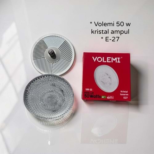 LAM- VOLEMİ 50 W KRİSTAL YUVARLAK AMPUL BEYAZ