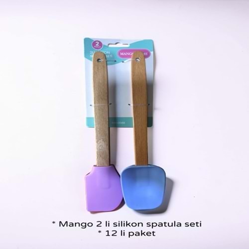 ZMS- MANGO AHŞAP SAPLI SPATULA 2 Lİ