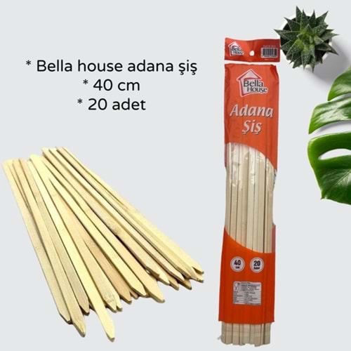 ZMÇ- BELLA HOUSE ADANA ŞİŞ 40 CM 20Lİ