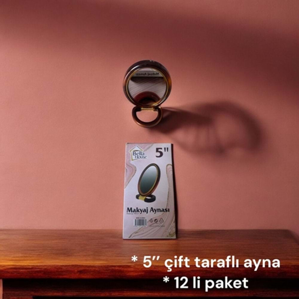 5 PLASTİK OVAL MAKYAJ AYNASI