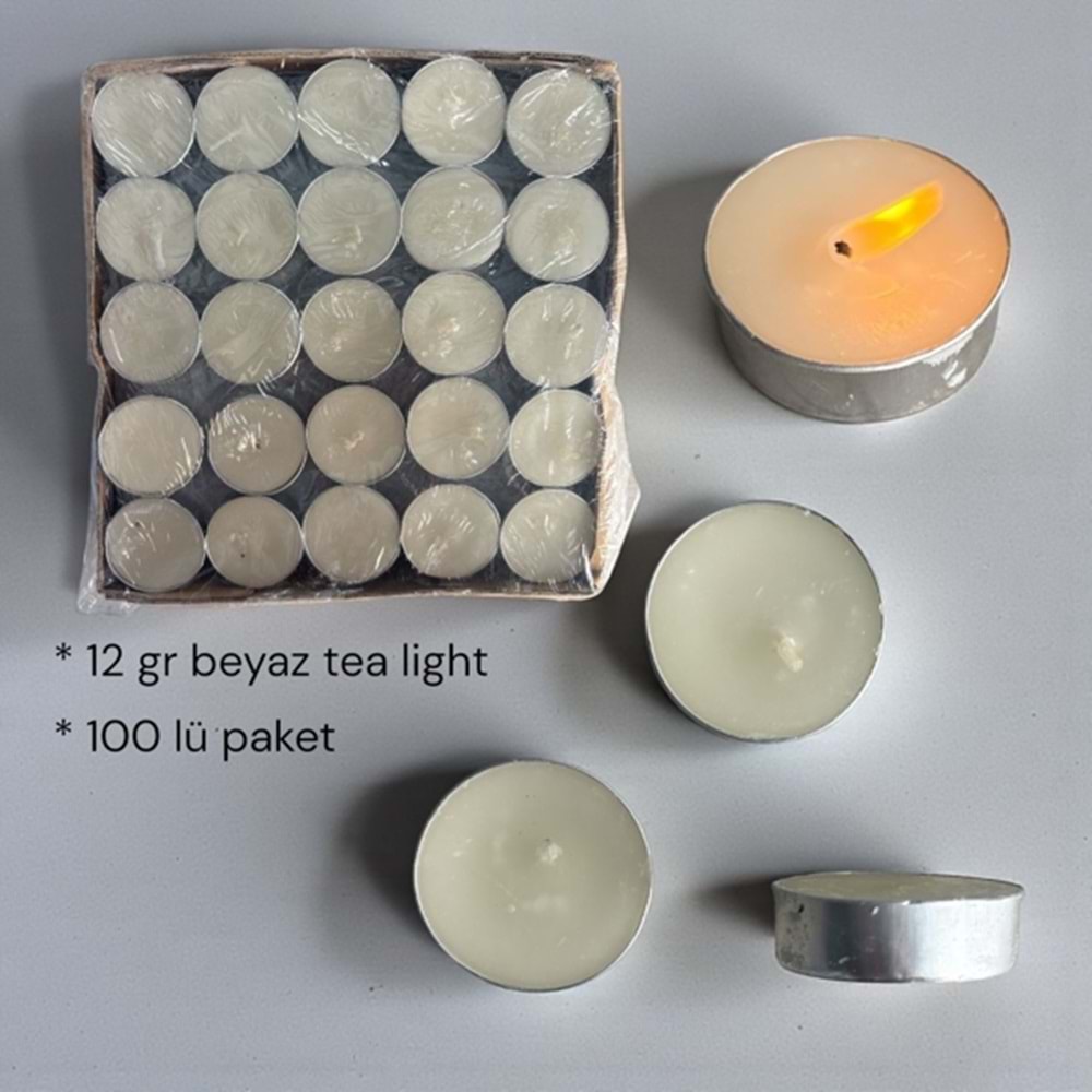 TEALİGHT MUM 12 GR 100 LÜ PAKET